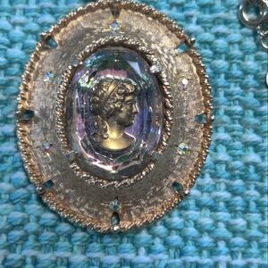 Vintage Judy Lee Cameo and Earring Set